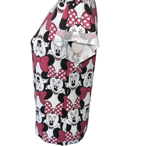 Minnie Mouse Disney Red Black Short Sleeve T Shirt - Picture 3 of 7